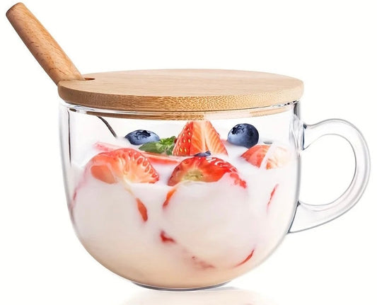 Yogurt & Oats Cup with Lid and Spoon