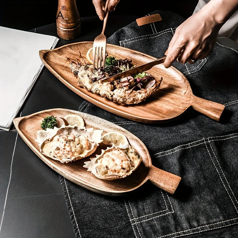 Style High Aesthetic Wooden Leaf