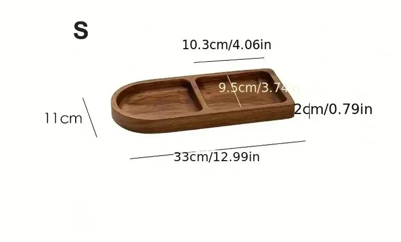 Acacia Japanese Wooden Tray Vintage