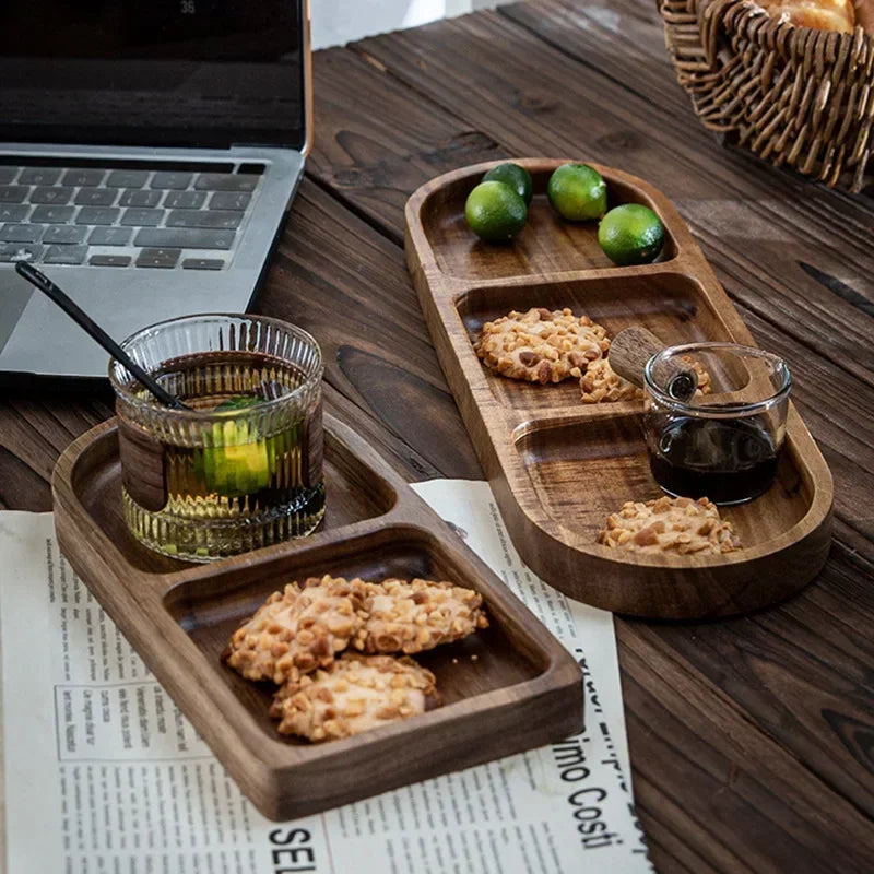 Acacia Japanese Wooden Tray Vintage
